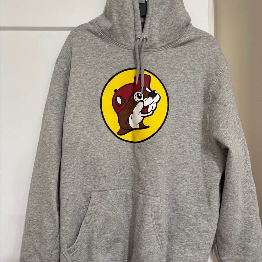 Gray Hoodie with Buc-ee’s Logo Large